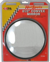 Value Collection - Automotive Full Size Convex Round Mirror with L Bracket - Black, 8-1/2" Mirror Diam - Exact Tool & Supply