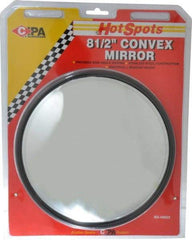Value Collection - Automotive Full Size Convex Round Mirror with L Bracket - Stainless Steel, 8-1/2" Mirror Diam - Exact Tool & Supply