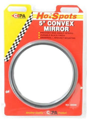 Value Collection - Automotive Full Size Convex Round Mirror with L Bracket - Black, 5" Mirror Diam - Exact Tool & Supply