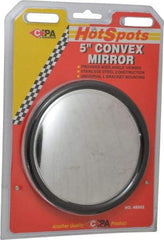 Value Collection - Automotive Full Size Convex Round Mirror with L Bracket - Stainless Steel, 5" Mirror Diam - Exact Tool & Supply