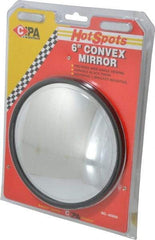 Value Collection - Automotive Full Size Convex Round Mirror with L Bracket - Black, 6" Mirror Diam - Exact Tool & Supply
