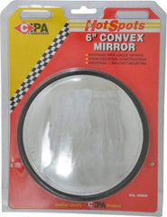 Value Collection - Automotive Full Size Convex Round Mirror with L Bracket - Stainless Steel, 6" Mirror Diam - Exact Tool & Supply