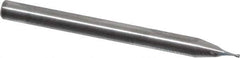 RobbJack - 0.022", 0.033" LOC, 1/8" Shank Diam, 1-1/2" OAL, 2 Flute, Solid Carbide Square End Mill - Single End, Uncoated, Spiral Flute, 30° Helix, Centercutting, Right Hand Cut, Right Hand Flute, Series SS-2 - Exact Tool & Supply
