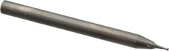 RobbJack - 0.023", 0.0345" LOC, 1/8" Shank Diam, 1-1/2" OAL, 2 Flute, Solid Carbide Square End Mill - Single End, Uncoated, Spiral Flute, 30° Helix, Centercutting, Right Hand Cut, Right Hand Flute, Series SS-2 - Exact Tool & Supply