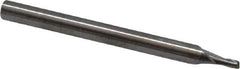 RobbJack - 0.057", 0.0855" LOC, 1/8" Shank Diam, 1-1/2" OAL, 2 Flute, Solid Carbide Square End Mill - Single End, Uncoated, Spiral Flute, 30° Helix, Centercutting, Right Hand Cut, Right Hand Flute, Series SS-2 - Exact Tool & Supply