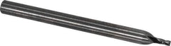 RobbJack - 0.047", 0.0705" LOC, 1/8" Shank Diam, 1-1/2" OAL, 4 Flute, Solid Carbide Square End Mill - Single End, Uncoated, Spiral Flute, 30° Helix, Centercutting, Right Hand Cut, Right Hand Flute, Series SS-4 - Exact Tool & Supply