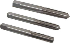 Interstate - 5/16-24 UNF, 4 Flute, Bottoming, Plug & Taper, Bright Finish, High Speed Steel Tap Set - Right Hand Cut, 2-23/32" OAL, 1" Thread Length - Exact Tool & Supply