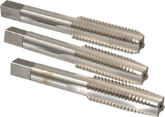 Interstate - 9/16-12 UNC, 4 Flute, Bottoming, Plug & Taper, Bright Finish, High Speed Steel Tap Set - Right Hand Cut, 3-19/32" OAL, 1-21/32" Thread Length - Exact Tool & Supply