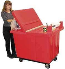 Bayhead Products - 48" Long x 34-1/2" Wide x 11" High, Gray Polyethylene Janitorial Style Lid - Use with Bayhead Poly-Truck UT-20 - Exact Tool & Supply