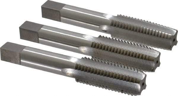 Interstate - 11/16-11 UNS, 4 Flute, Bottoming, Plug & Taper, Bright Finish, High Speed Steel Tap Set - Right Hand Cut, 4-1/32" OAL, 1-13/16" Thread Length - Exact Tool & Supply