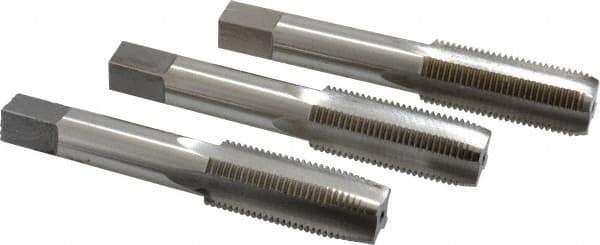 Interstate - 11/16-16 UNS, 4 Flute, Bottoming, Plug & Taper, Bright Finish, High Speed Steel Tap Set - Right Hand Cut, 4-1/32" OAL, 1-13/16" Thread Length - Exact Tool & Supply