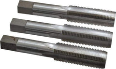 Interstate - 3/4-16 UNF, 4 Flute, Bottoming, Plug & Taper, Bright Finish, High Speed Steel Tap Set - Right Hand Cut, 4-1/4" OAL, 2" Thread Length - Exact Tool & Supply