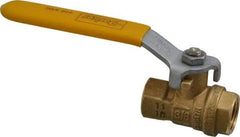 Parker - 3/8" Pipe, Brass Standard Ball Valve - 2 Piece, Inline - One Way Flow, FNPT x FNPT Ends, Lever Handle, 600 WOG, 150 WSP - Exact Tool & Supply