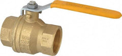 Parker - 1-1/2" Pipe, Brass Standard Ball Valve - 2 Piece, Inline - One Way Flow, FNPT x FNPT Ends, Lever Handle, 600 WOG, 150 WSP - Exact Tool & Supply