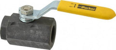 Parker - 3/4" Pipe, Carbon Steel Standard Ball Valve - 2 Piece, Inline - One Way Flow, FNPT x FNPT Ends, Lever Handle, 2,000 WOG, 150 WSP - Exact Tool & Supply