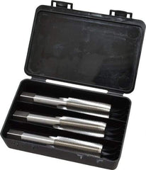 Interstate - 7/8-14 UNF, 4 Flute, Bottoming, Plug & Taper, Bright Finish, High Speed Steel Tap Set - Right Hand Cut, 4-11/16" OAL, 2-7/32" Thread Length - Exact Tool & Supply