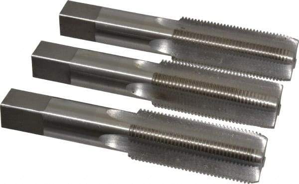 Interstate - 1-14 UNS, 4 Flute, Bottoming, Plug & Taper, Bright Finish, High Speed Steel Tap Set - Right Hand Cut, 5-1/8" OAL, 2-1/2" Thread Length - Exact Tool & Supply