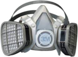 3M - Size L, Thermoplastic Elastomer, Half Mask Facepiece Respirator Assembly - Protection from Organic Vapor, 4 Point Suspension - Exact Tool & Supply