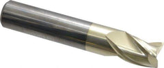 Accupro - 5/8", 3/4" LOC, 5/8" Shank Diam, 3-1/2" OAL, 3 Flute, Solid Carbide Square End Mill - Single End, ZrN Finish, Spiral Flute, Variable° Helix, Centercutting, Right Hand Cut, Right Hand Flute - Exact Tool & Supply