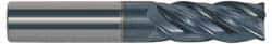 Accupro - 3/8", 1/2" LOC, 3/8" Shank Diam, 2" OAL, 4 Flute, Solid Carbide Square End Mill - Single End, nACRo Finish, Spiral Flute, Variable° Helix, Centercutting, Right Hand Cut, Right Hand Flute - Exact Tool & Supply