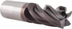 Accupro - 1", 2" LOC, 1" Shank Diam, 4" OAL, 5 Flute, Solid Carbide Square End Mill - Single End, AlTiN Finish, Spiral Flute, Variable° Helix, Centercutting, Right Hand Cut, Right Hand Flute - Exact Tool & Supply