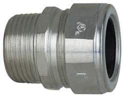 Cooper Crouse-Hinds - 0.95 to 1.05" Cable Capacity, Liquidtight, Straight Strain Relief Cord Grip - 1 NPT Thread, 1-7/8" Long, Steel - Exact Tool & Supply
