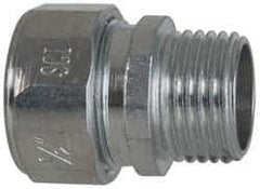 Cooper Crouse-Hinds - 0.55 to 0.65" Cable Capacity, Liquidtight, Straight Strain Relief Cord Grip - 1/2 NPT Thread, 1-5/16" Long, Steel - Exact Tool & Supply