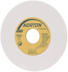 Norton - 6" Diam x 1-1/4" Hole x 1/8" Thick, L Hardness, 150 Grit Surface Grinding Wheel - Aluminum Oxide, Type 1, Very Fine Grade, 4,140 Max RPM, Vitrified Bond, No Recess - Exact Tool & Supply