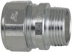 Cooper Crouse-Hinds - 0.65 to 3/4" Cable Capacity, Liquidtight, Straight Strain Relief Cord Grip - 3/4 NPT Thread, 1-9/16" Long, Steel - Exact Tool & Supply