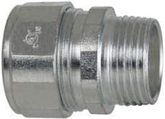Cooper Crouse-Hinds - 0.65 to 3/4" Cable Capacity, Liquidtight, Straight Strain Relief Cord Grip - 3/4 NPT Thread, 1-9/16" Long, Steel - Exact Tool & Supply