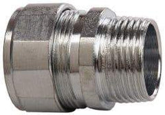 Cooper Crouse-Hinds - 3/4 to 0.85" Cable Capacity, Liquidtight, Straight Strain Relief Cord Grip - 3/4 NPT Thread, 1-9/16" Long, Steel - Exact Tool & Supply