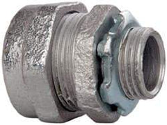 Cooper Crouse-Hinds - 1/2" Trade, Malleable Iron Compression Straight Rigid/Intermediate (IMC) Conduit Connector - Noninsulated - Exact Tool & Supply