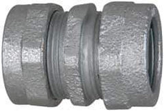 Cooper Crouse-Hinds - 1-1/4" Trade, Malleable Iron Compression Rigid/Intermediate (IMC) Conduit Coupling - Noninsulated - Exact Tool & Supply