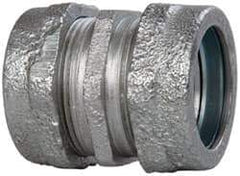 Cooper Crouse-Hinds - 1" Trade, Malleable Iron Compression Rigid/Intermediate (IMC) Conduit Coupling - Noninsulated - Exact Tool & Supply