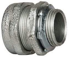 Cooper Crouse-Hinds - 1" Trade, Malleable Iron Compression Straight Rigid/Intermediate (IMC) Conduit Connector - Noninsulated - Exact Tool & Supply