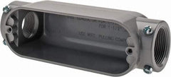 Cooper Crouse-Hinds - 1 Gang, (2) 1-1/4" Knockouts, Aluminum Rectangle Outlet Body - 8.45" Overall Height x 2.49" Overall Width x 2.73" Overall Depth - Exact Tool & Supply