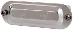 Cooper Crouse-Hinds - 1/2" Trade, Steel Conduit Body Cover Plate - Use with Form 5 Conduit Bodies - Exact Tool & Supply