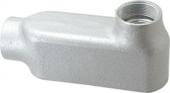 Cooper Crouse-Hinds - Form 5, LB Body, 1-1/2" Trade, Rigid Malleable Iron Conduit Body - Oval, 8.12" OAL, 35.3 cc Capacity, Gray - Exact Tool & Supply