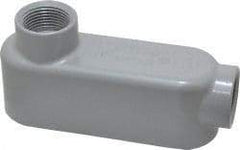 Cooper Crouse-Hinds - Form 5, LB Body, 3/4" Trade, IMC, Rigid Aluminum Conduit Body - Oval/Rectangle, 4.97" OAL, 7.3 cc Capacity, Silver - Exact Tool & Supply