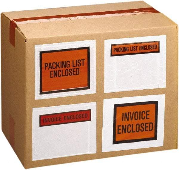 Nifty Products - 1,000 Piece, 5-1/2" Long x 4-1/2" Wide, Packing List Envelope - Blank, Clear - Exact Tool & Supply