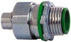 Cooper Crouse-Hinds - 3/8" Trade, Steel Threaded Straight Liquidtight Conduit Connector - Insulated - Exact Tool & Supply