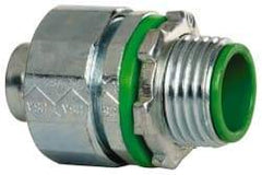 Cooper Crouse-Hinds - 1/2" Trade, Steel Threaded Straight Liquidtight Conduit Connector - Insulated - Exact Tool & Supply