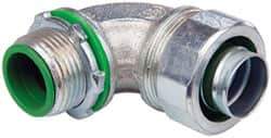 Cooper Crouse-Hinds - 3/4" Trade, Malleable Iron Threaded Angled Liquidtight Conduit Connector - Insulated - Exact Tool & Supply