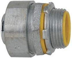 Cooper Crouse-Hinds - 1" Trade, Malleable Iron Threaded Straight Liquidtight Conduit Connector - Insulated - Exact Tool & Supply