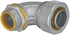 Cooper Crouse-Hinds - 1" Trade, Malleable Iron Threaded Angled Liquidtight Conduit Connector - Insulated - Exact Tool & Supply