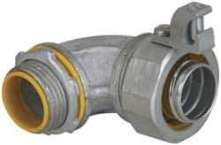 Cooper Crouse-Hinds - 2" Trade, Malleable Iron Threaded Angled Liquidtight Conduit Connector - Insulated - Exact Tool & Supply