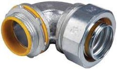 Cooper Crouse-Hinds - 1-1/4" Trade, Malleable Iron Threaded Angled Liquidtight Conduit Connector - Insulated - Exact Tool & Supply