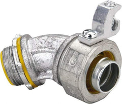 Cooper Crouse-Hinds - 3/4" Trade, Malleable Iron Threaded Angled Liquidtight Conduit Connector - Insulated - Exact Tool & Supply