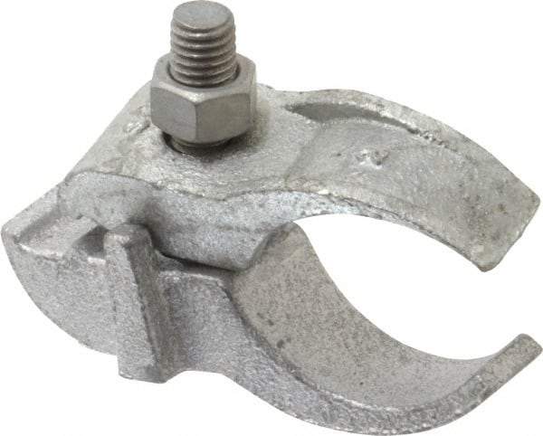 Cooper Crouse-Hinds - 2" Pipe, Malleable Iron, Electro Galvanized Conduit Clamp - 1 Mounting Hole - Exact Tool & Supply