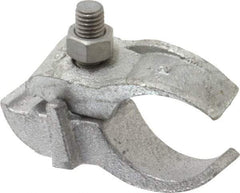 Cooper Crouse-Hinds - 2" Pipe, Malleable Iron, Electro Galvanized Conduit Clamp - 1 Mounting Hole - Exact Tool & Supply